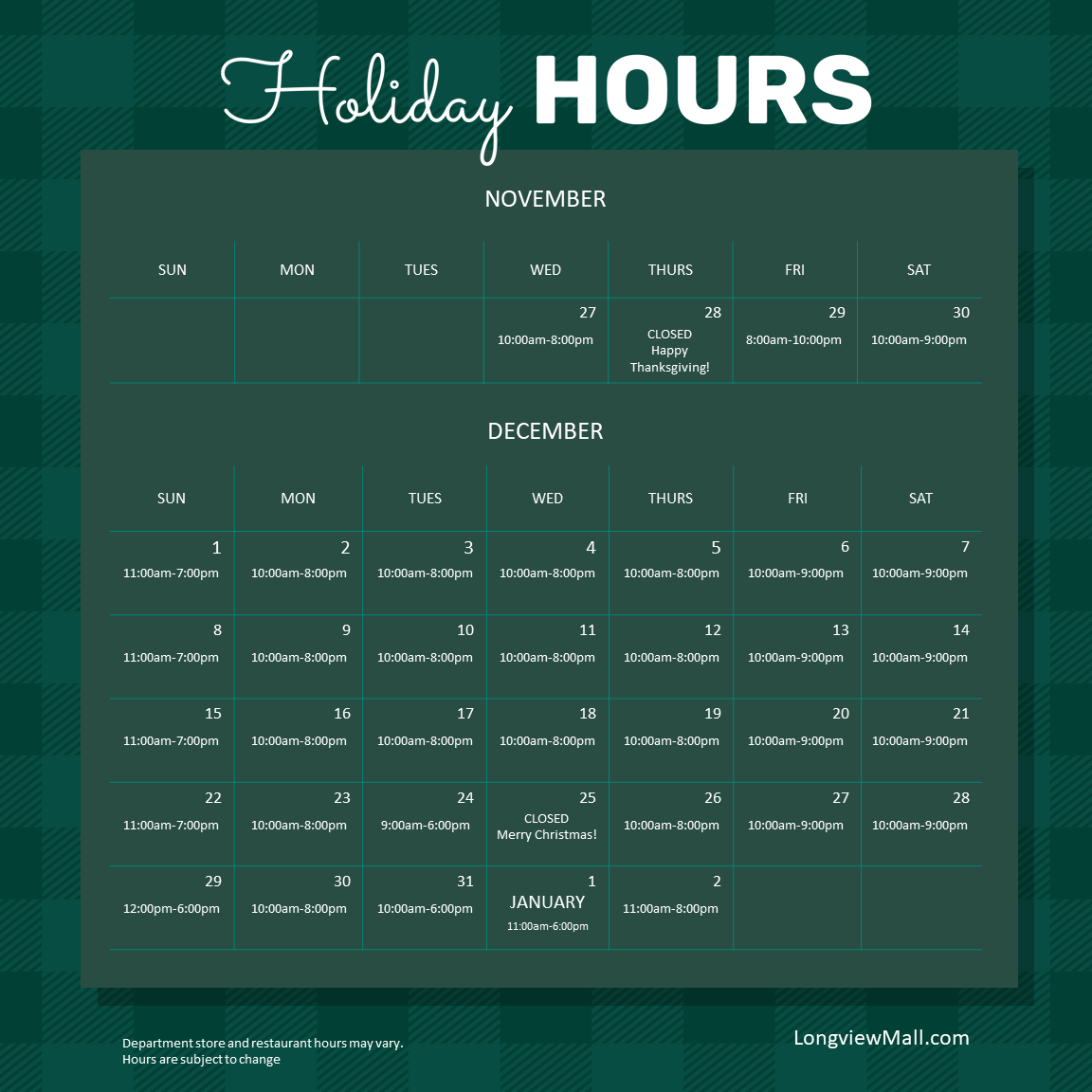 Holiday Longview Mall
